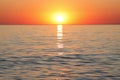 Amazing sunset on the sea horizon Royalty Free Stock Photo