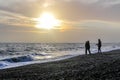 Amazing sunset on the seafront in Brighton beach, Brighton and Hove.