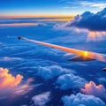 amazing sunset sky and clouds from above art