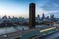 Amazing Sunset skyline of city of London and Thames river, Great Britain Royalty Free Stock Photo