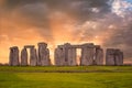 Colorful sunset at Stonehenge in England Royalty Free Stock Photo