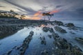 Amazing sunset at Tanjung Pinggir Beach Batam Island