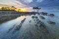 Amazing sunset at Tanjung Pinggir Beach Batam Island