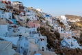 Amazing Sunset in town of Oia, Santorini island, Thira, Cyclades, Greece Royalty Free Stock Photo