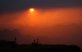 Amazing sunset with tree silhouettes in Ethiopia