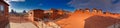 Amazing sunset view of beautiful Monument Valley, USA - Panoramic view Royalty Free Stock Photo