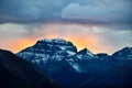 Amazing sunset view Canadian Rockies