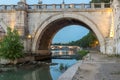 Amazing Sunset view of Tiber River in city of Rome, Italy Royalty Free Stock Photo