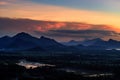 Amazing sunset viewed from rock fortress Sigiriya Royalty Free Stock Photo