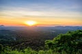 Amazing sunset viewed from rock fortress Sigiriya Royalty Free Stock Photo