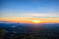 Amazing sunset viewed from rock fortress Sigiriya Royalty Free Stock Photo