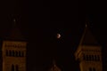 Amazing Super Blood Wolf Moon above a church