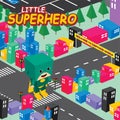 Amazing superhero isometric world theme