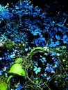 Amazing surreal blue flowers abstract