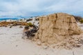 The Amazing Surreal White Sands of New Mexico with Big Rock Royalty Free Stock Photo