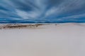 The Amazing Surreal White Sands of New Mexico and Mountains. Royalty Free Stock Photo