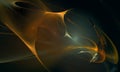 Amazing swirls of golden light glow in speed motion in deep dark space.