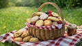 Amazing and Tasty Colorful Biscuits with Egg, Basket, Tea, Coffee Royalty Free Stock Photo