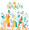 Amazing Thailand Songkran festival design on white background, vector illustration.