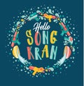 Amazing Thailand Songkran festival design on white background, vector illustration. Royalty Free Stock Photo