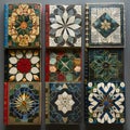 Ceramic tile pattern. Ethnic folk ornament