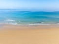 Amazing Top view sea beach landscape background,Summer sea waves crashing on sandy shore seascape background,High angle view ocean Royalty Free Stock Photo