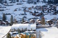 amazing touristic alpine village in winter Grindelwald Switzerland Europe