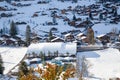 amazing touristic alpine village in winter Grindelwald Switzerland Europe