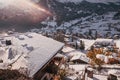 amazing touristic alpine village in winter Grindelwald Switzerland Europe