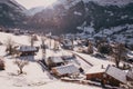 amazing touristic alpine village in winter Grindelwald Switzerland Europe