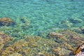 Amazing transparent turquoise coloured seawater with rocks in Datca coast.