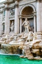 Amazing Trevi Fountain with antique statues. Rome. Italy. Royalty Free Stock Photo