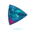 Amazing triangle shape alexandrite. Natural mineral, gemstone vector illustration.