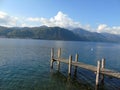 Amazing trip in Piemonte with an incredible view to the lake d`Orta Royalty Free Stock Photo