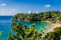 Amazing tropical beach in Trinidad and Tobago, Caribe - blue sky, trees, sand beach