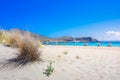 Amazing tropical sandy beach of Simos on Elafonissos island, Peloponnese.