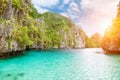 Amazing Turquoise waters in El Nido, Philippines Royalty Free Stock Photo