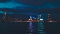 Amazing twilight view over Hong Kong's Victoria harbor