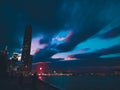 Amazing twilight view over Hong Kong's Victoria harbor