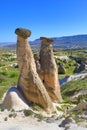 Amazing Twin Fairy Chimneys Cappadocia landscape Turkey Royalty Free Stock Photo