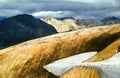 Amazing unreal volcanic mountainous landscape in Iceland in beautiful light Royalty Free Stock Photo