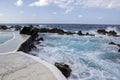 Lava pools swimming pool complex, Porto Moniz, Madeira, Portugal, wild ocean and waves