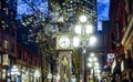 Amazing Vancouver Gastown district at night - the old town - VANCOUVER - CANADA - APRIL 12, 2017