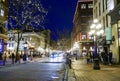 Amazing Vancouver Gastown district at night - the old town - VANCOUVER - CANADA - APRIL 12, 2017