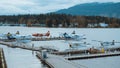 Amazing Vancouver Harbour - view from Canada Place - VANCOUVER, CANADA - APRIL 11, 2017