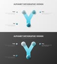 Amazing vector alphabet Y symbol 3 option infographic 3D realistic colorful balls presentation bundle.