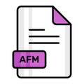 An amazing vector icon of AFM file, editable design