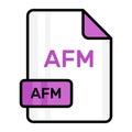 An amazing vector icon of AFM file, editable design