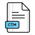 An amazing vector icon of CTM file, editable design Royalty Free Stock Photo