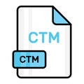 An amazing vector icon of CTM file, editable design Royalty Free Stock Photo